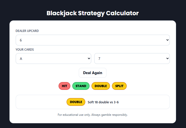 blackjack calculator
